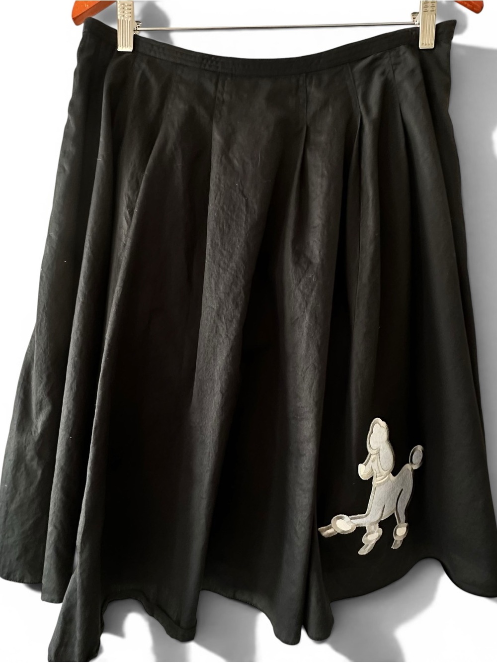 VTG Style Lauren Ralph Lauren Poodle Circle Skirt Black 100% Cotton Sz 10